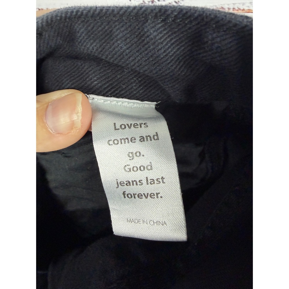 PacSun 90's BF Carpenter Jeans Black Embroidered Rainbow Y2K Baggy sz 26 - Picture 10 of 10